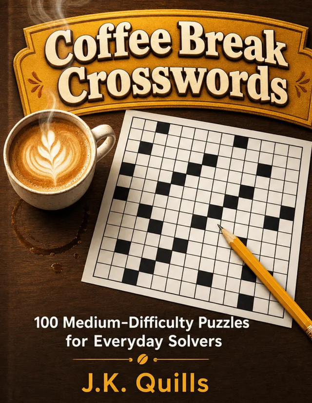 Coffee Break Crosswords — real book cover generated by KDP Builder